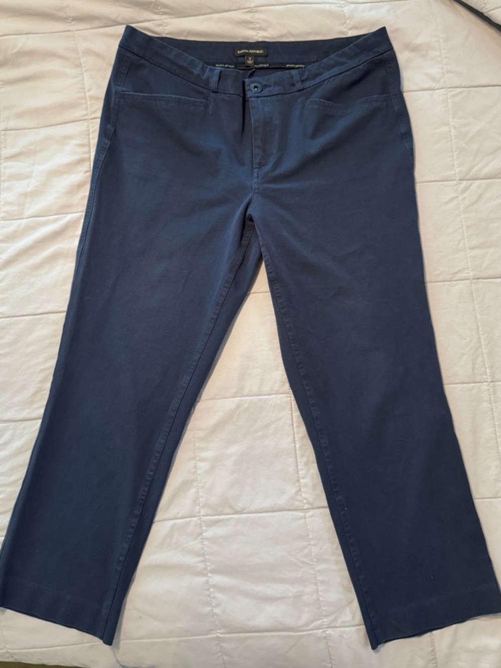Banana Republic Navy Straight-Leg cropped Pants